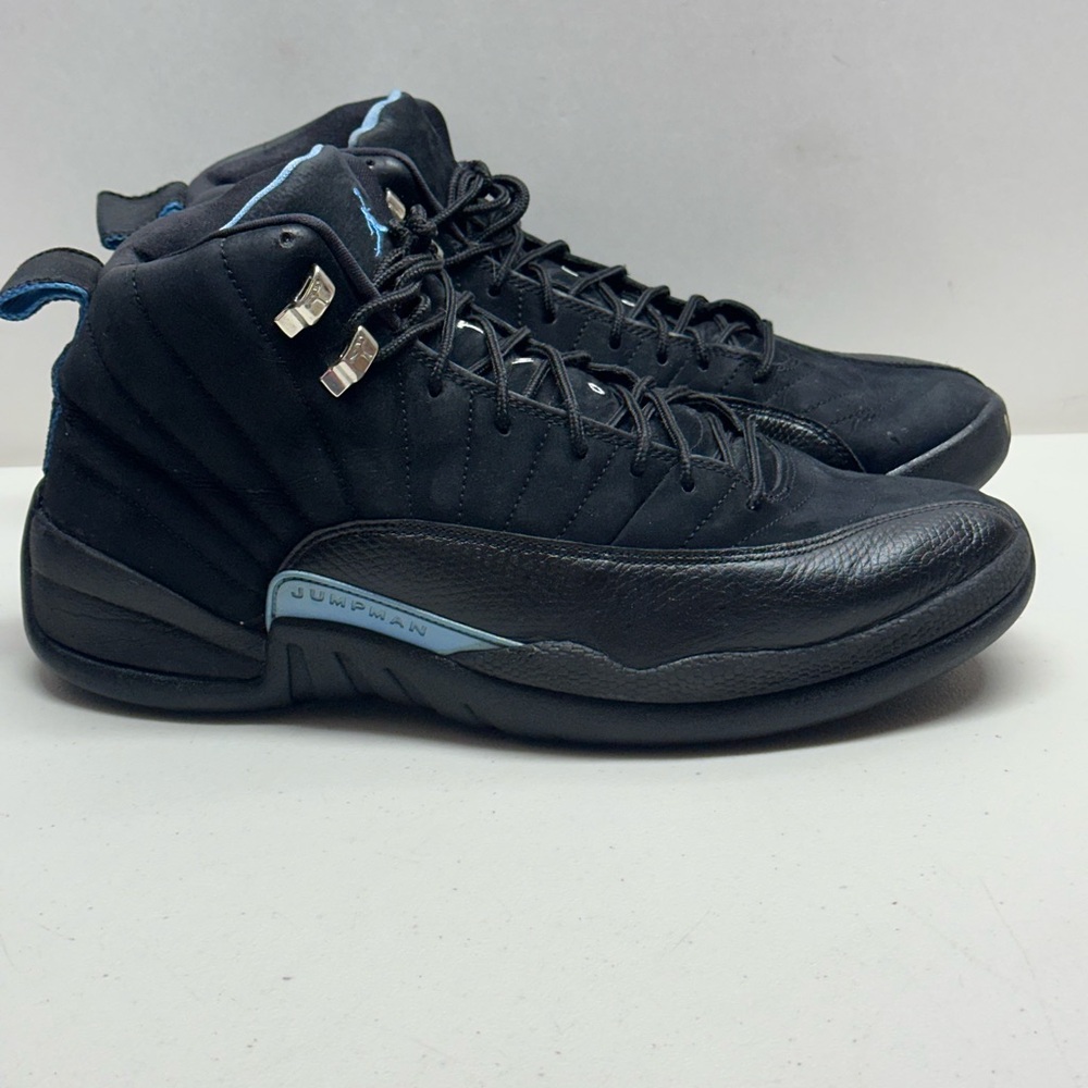 Jordan Air Jordan 12 Retro Nubuck Black University Blue High Top Shoes Size 13